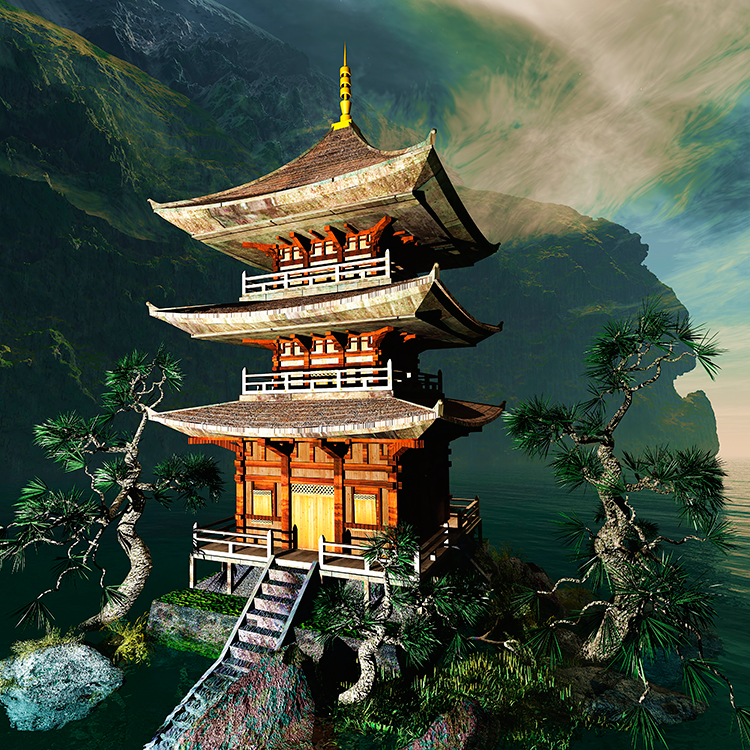 Техника визуализации: Китайский Храм
